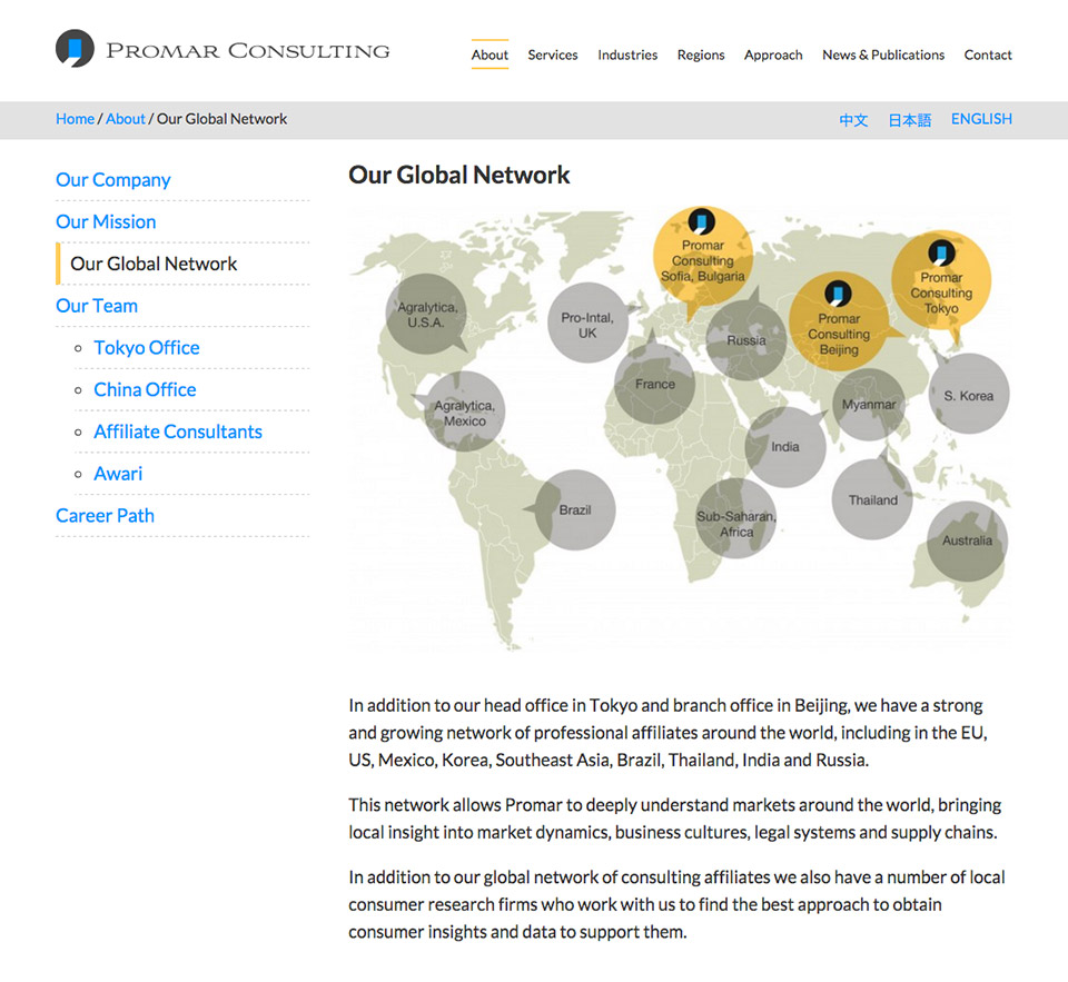 Promar Consulting - Website Global Map