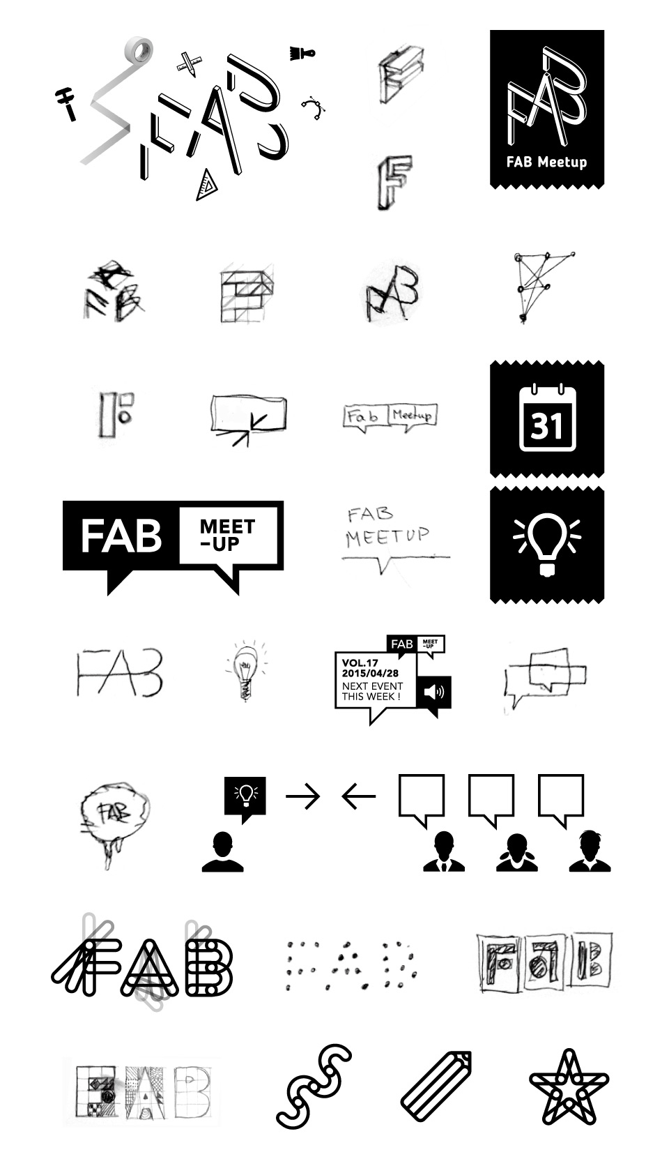 FAB Meetup logo drafts
