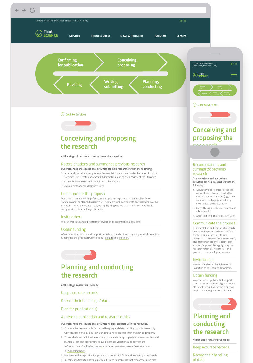 ThinkSCIENCE - expert translation and editing - logo, identity, illustration, website and print design