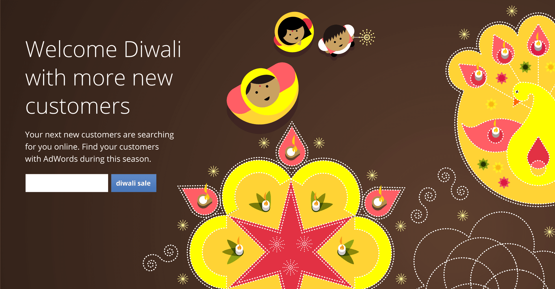 Google Adwords Diwali Illustrations